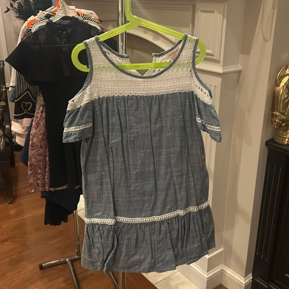 Cat and Jack cold shoulder chambray dress